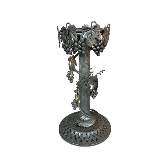 Vintage Spiral Grapevine Silver Tone Candle Holder - Picture 3 of 7